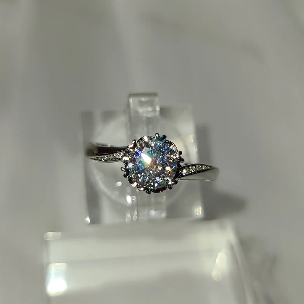 Moissanite  One Carat Solitare Ring Certified